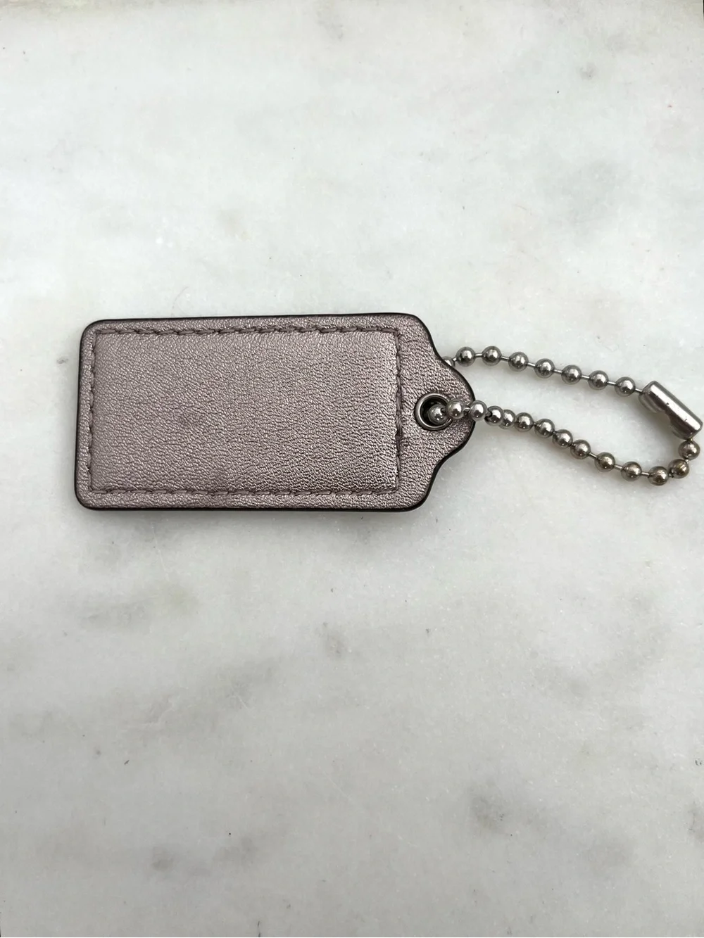 COACH Vintage Metallic Leather Hang Tag, Silver Gold